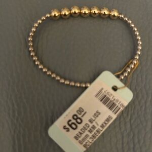 E.newton beaded bliss mixed metal 6mm bracelet NWT